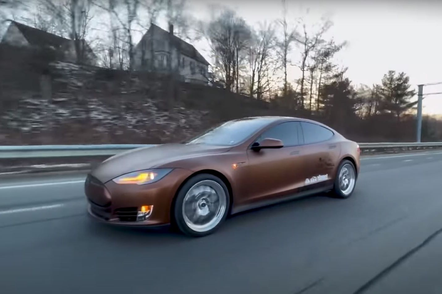 World's Only V8-Powered Tesla Makes Impressive Power