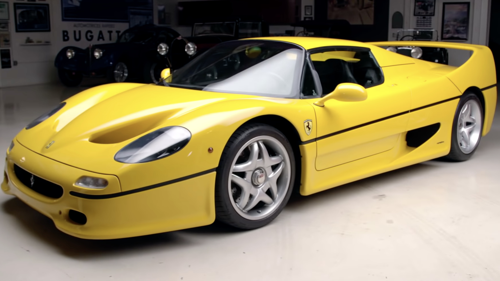 Jay Leno Gets Behind The Wheel Of A Very Rare Ferrari F50